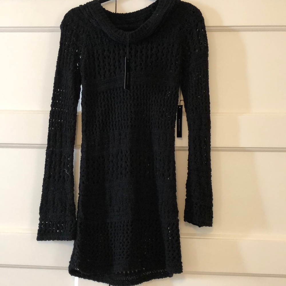 BCBGMaxZria Knitted Eyelet Sweater Tunic